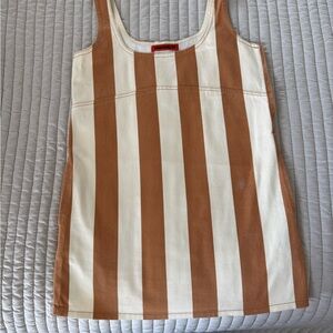 SIMON MILLER SAHARA STRIPED DENIM DRESS IN TAN STRIPE